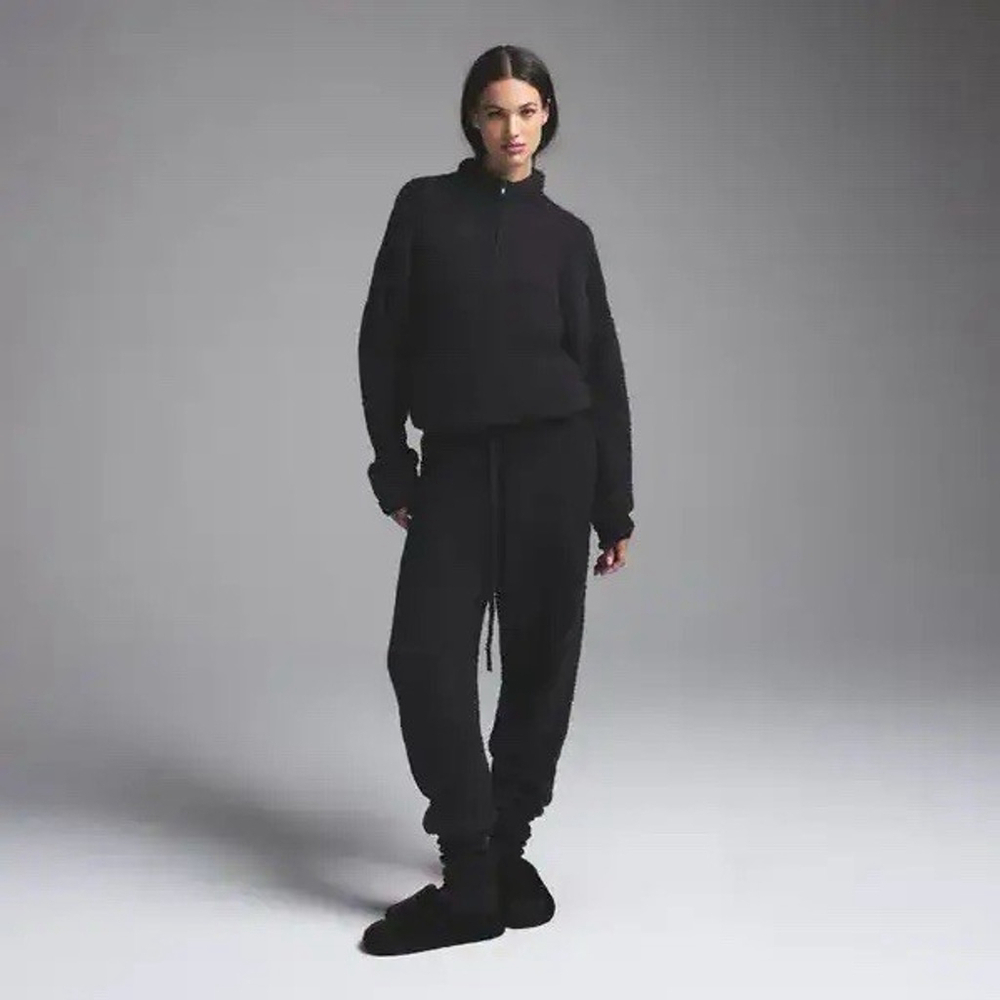 Skims Cozy Knit Hoodie Oversized Pullover Onyx Black Womens L/XL Lounge Hike Run